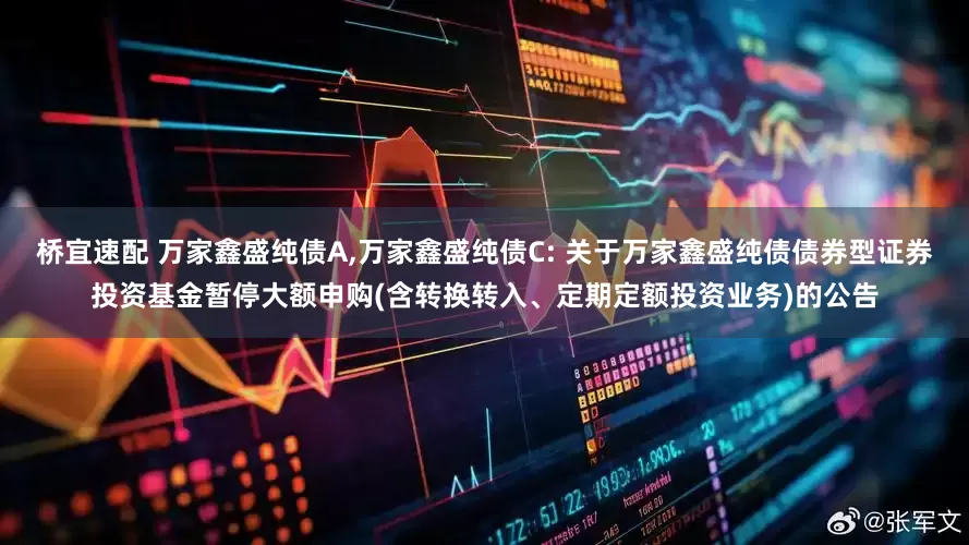桥宜速配 万家鑫盛纯债A,万家鑫盛纯债C: 关于万家鑫盛纯债债券型证券投资基金暂停大额申购(含转换转入、定期定额投资业务)的公告